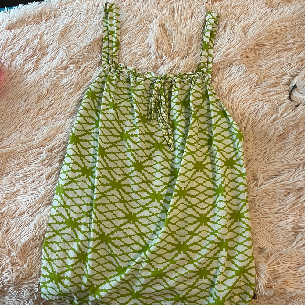 thrifted green tank top
